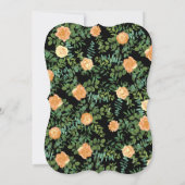 Invitation Pêche & Black Peony & Rose Floral Mariage (Dos)