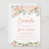 Invitation Pêche Blush Ivory Floral Onederday (Devant)