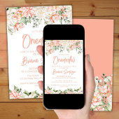 Invitation Pêche Blush Ivory Floral Onederday