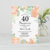 Invitation Pêche botanique Florale Surprise 40e anniversaire (Debout devant)