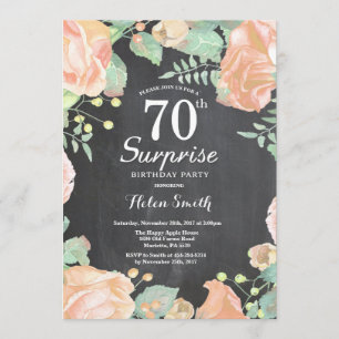 Invitation Pêche botanique Florale Surprise 70e anniversaire