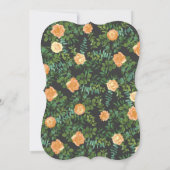 Invitation Pêche & Charcoal Gris Peony & Rose Floral Mariage (Dos)