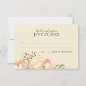 Invitation Pêche de corail floral et réaction des Mariages d' (Devant)