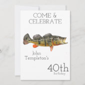 Invitation Pêche de la Perche Papillon Cadeau d'anniversaire  (Devant)