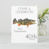 Invitation Pêche de la Perche Papillon Cadeau d'anniversaire  (Debout devant)