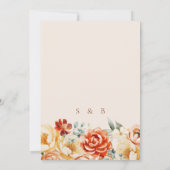 Invitation Pêche de rouille Beige Romantique Floral Mariage (Dos)