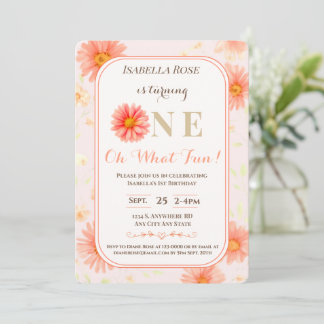 Invitation Pêche d'été Daisy•Invitation personnalisée pour le