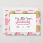 Invitation Pêche d'été Motif Fruit fête d'anniversaire rose (Devant)