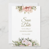 Invitation Pêche douce et Flore floue Enregistrer la date (Devant)