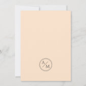 Invitation Pêche élégante moderne et Mariage floral Turquoise (Dos)