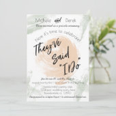 Invitation Pêche et aquarelle verte après la fête de mariage (Debout devant)