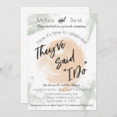 Invitation Pêche et aquarelle verte après la fête de mariage (Devant / Derrière)