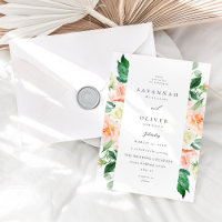 Pêche et blanc Mariage Floral V3