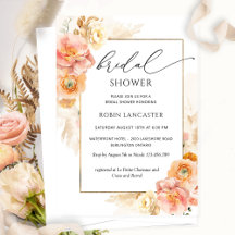 Pêche et crème Fête des mariées florale /Brunch