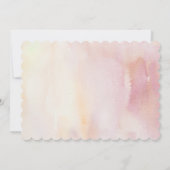 Invitation Pêche et crème Florale Élégante Filles Baptême (Dos)