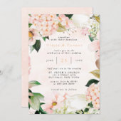 Invitation Pêche et crème Hydrangée Tulip Chic Mariage (Devant / Derrière)