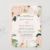 Invitation Pêche et crème Hydrangée Tulip Mariage (Devant / Derrière)