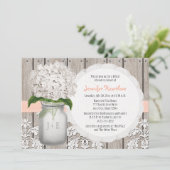 Invitation Pêche et Fête de la mariée blanche de pot de maçon (Debout devant)