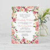 Invitation Pêche et fleurs de corail Fête des mariées florale (Debout devant)