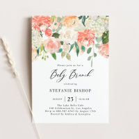 Pêche et ivoire Fleurs d'aquarelle Bébé Brunch