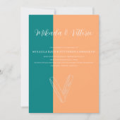 Invitation Pêche et mariage Turquoise (Devant)