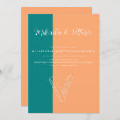 Invitation Pêche et mariage Turquoise (Devant / Derrière)