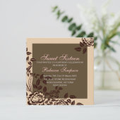 Invitation Pêche et Rose Brown Sweet 16 Anniversaire Invitati (Debout devant)