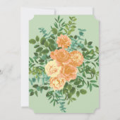 Invitation Pêche et vert clair pivoine et Rose Floral Mariage (Dos)