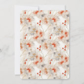 Invitation Pêche feminine Rouge Blanc Floral (Dos)