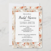 Invitation Pêche feminine Rouge Blanc Floral (Devant)