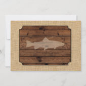 Invitation Pêche fête d'anniversaire Bois Poisson Rod Photo I (Dos)