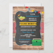 Invitation Pêche fête d'anniversaire Rustic Wood Fish Invitat (Devant)
