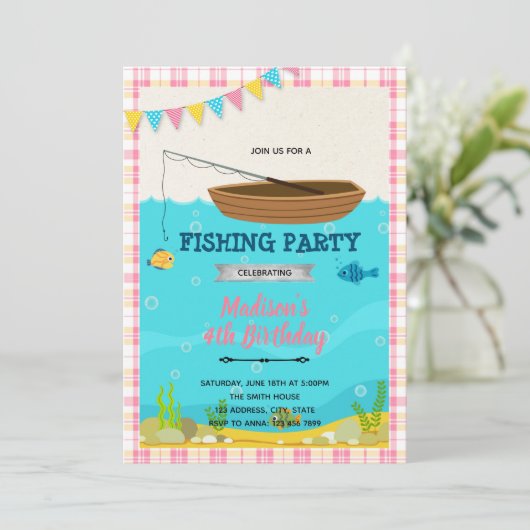 Invitation pêche fille (Debout devant)