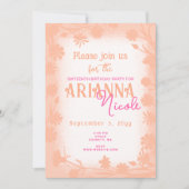 Invitation Pêche, Fleurs Sauvages Roses Douces 16 Anniversair (Devant)