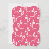 Invitation Pêche, Fleurs sauvages roses Frontières Anniversai (Dos)