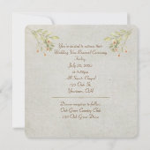 Invitation pêche florale et couronne verte Vow Renouvellement (Dos)