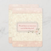 Invitation Pêche Florale et Mariage dentelle (Devant / Derrière)