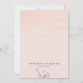 Invitation Pêche & gris floral romantique mariage élégant (Dos)