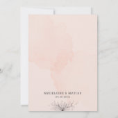 Invitation Pêche & gris floral romantique mariage élégant (Dos)