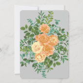 Invitation Pêche & Gris Peony & Rose Floral Mariage (Dos)