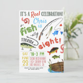 Invitation Pêche Huitième anniversaire (Debout devant)