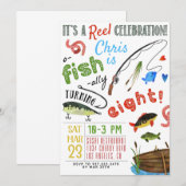 Invitation Pêche Huitième anniversaire (Devant / Derrière)