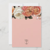 Invitation Pêche Mimosa fleurit Floral Pêche Mariage (Dos)