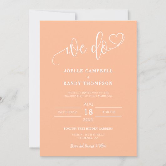 Invitation Pêche moderne Nous faisons Mariage de automne QR C (Devant)