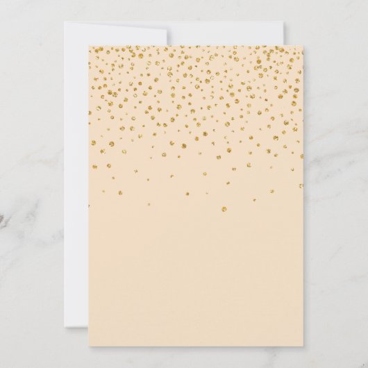 Invitation Pêche Peonies et Parties scintillant Tiara Quincea (Dos)