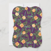 Invitation Pêche & Plum Purple Peony & Rose Floral Mariage (Dos)