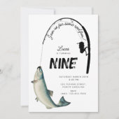 Invitation Pêche Poisson Thème Reel Fun Anniversaire de enfan (Devant)