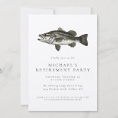 Invitation Pêche Retraite Élégant Rustic Bass Fish Party (Devant)