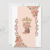 Invitation Pêche rose or rose Occidental Charro Quinceañera (Dos)