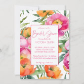 Invitation Pêche rose peoné orange élégante douche nuptiale (Devant)